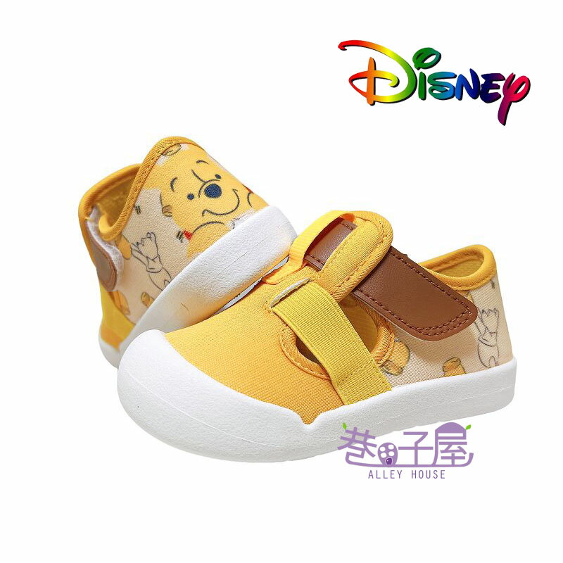 DISNEY迪士尼 童鞋 小熊維尼 雙邊黏貼 護趾 止滑 運動鞋 [521456] 黃 MIT台灣製造【巷子屋】