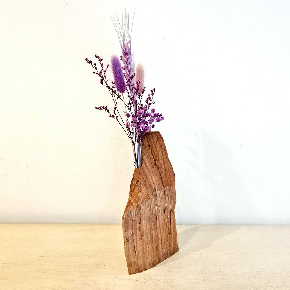 阿奇木器x覓品竹北手作店-小口徑木製花器/花瓶-小山林造型樟木款