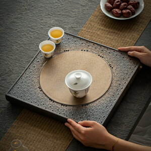 小茶臺家用客廳陽臺4人陶瓷禪意日式輕奢干泡臺茶盤排水儲水茶海