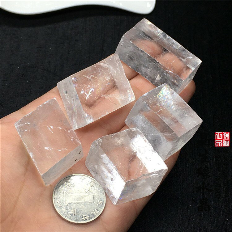 純天然方解石小塊原石 白方解實物圖一組總重129克