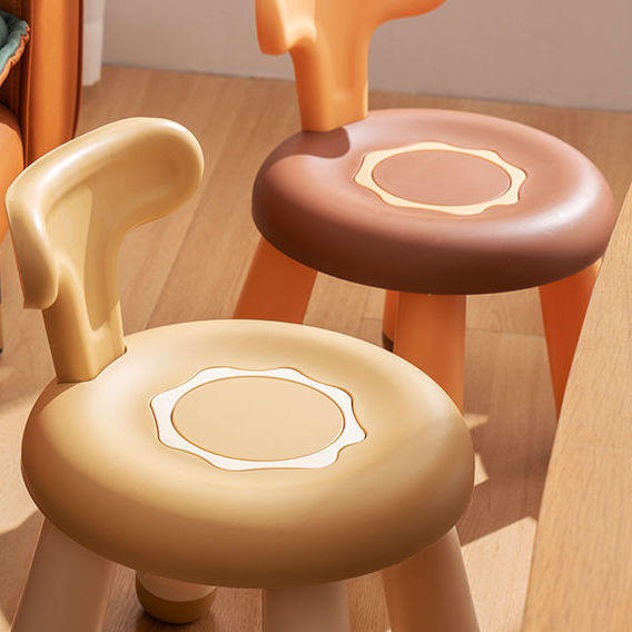 新款兒童塑料凳網紅靠背塑料椅子可愛甜甜圈小板凳ins風加厚座椅