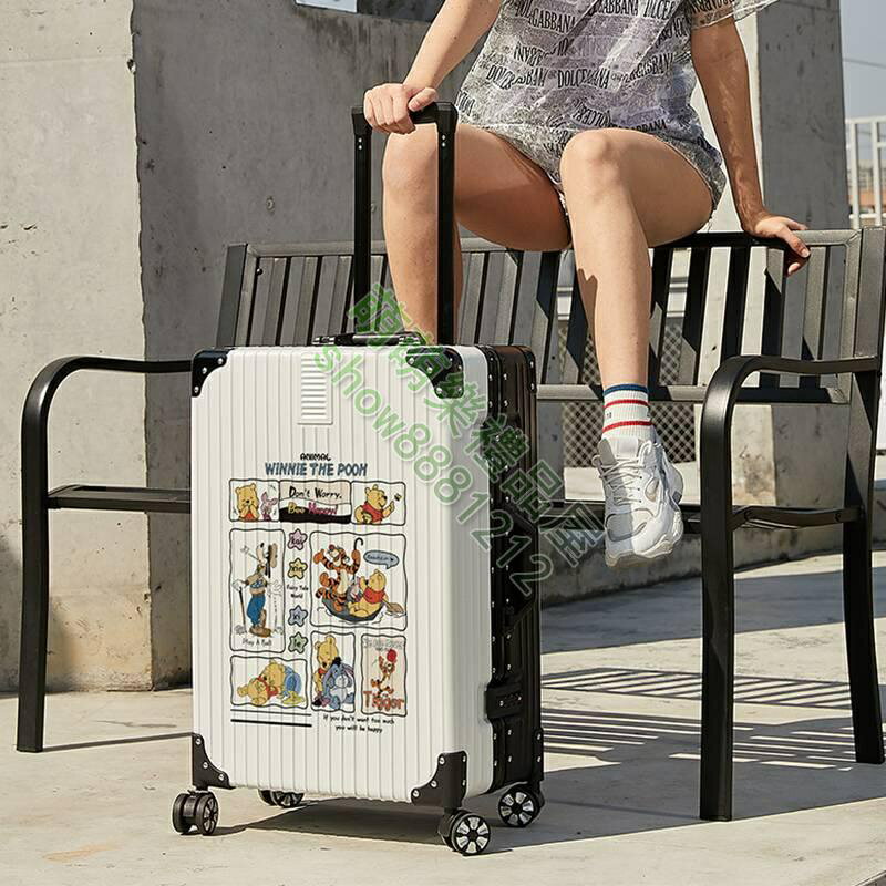 維尼熊行李箱 維尼旅行手提箱 大容量旅行箱 個性化圖案 20-28吋行李箱 登機箱 密碼箱 旅行拉桿箱