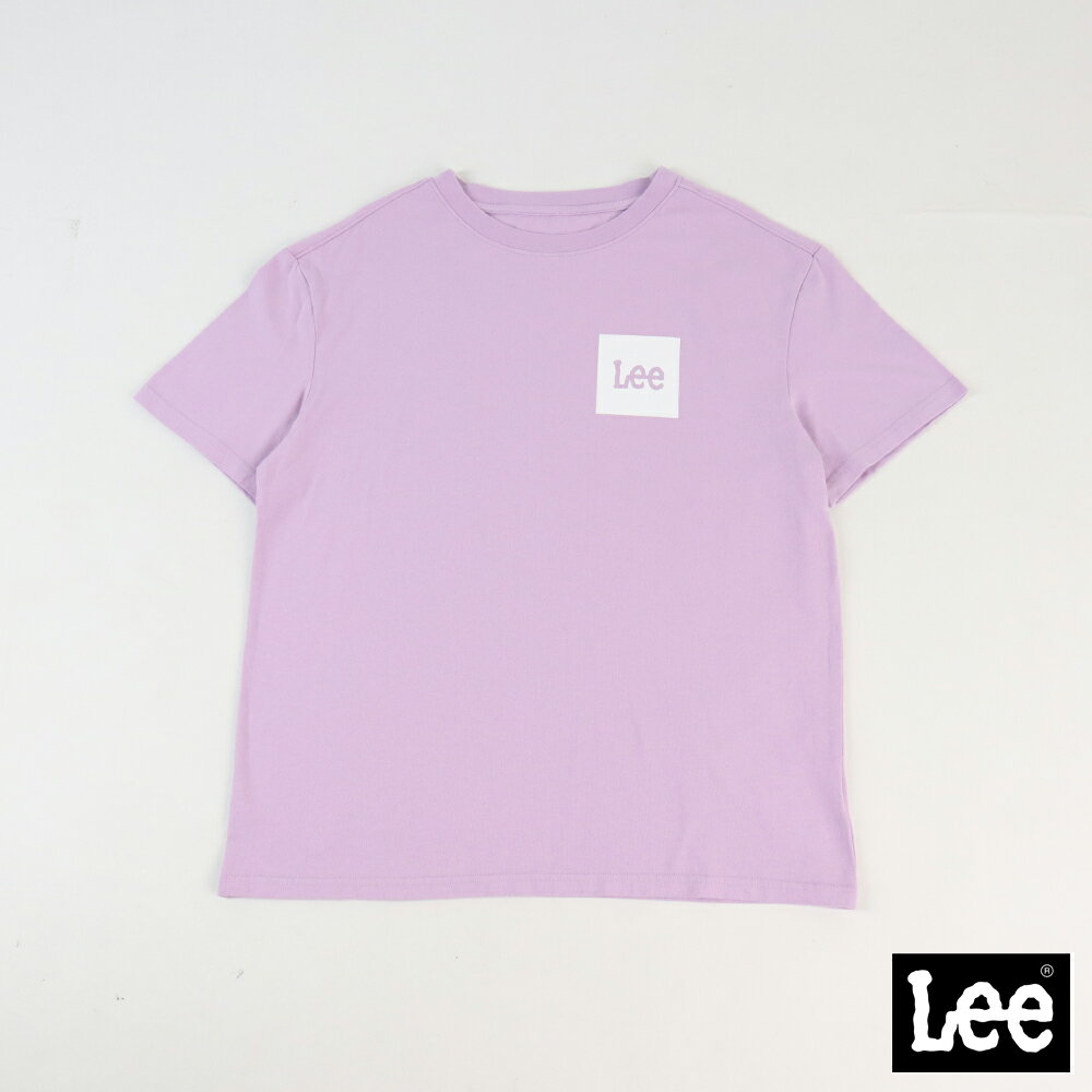Lee 胸前方框小LOGO男友版短袖T恤 女 Modern 共二色(經典白/浪漫紫)