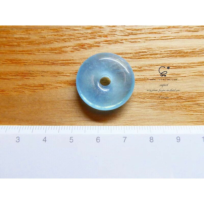 海水藍寶-平安扣 8603/ 海水藍寶/水晶飾品/ [晶晶工坊-love2hm]