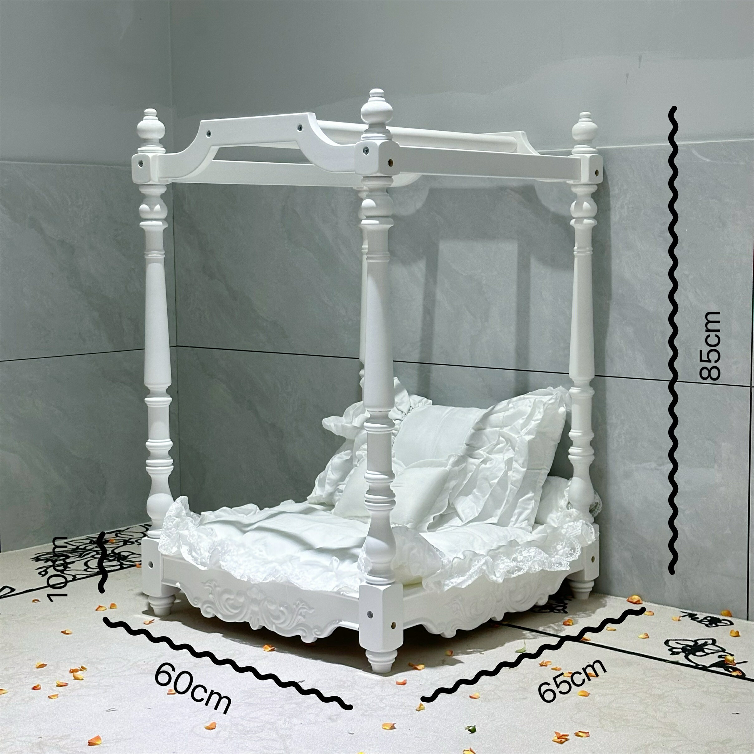 【可打統編 超低價】一芯有寵?宮廷復古架子床實法式美式床小型犬貓咪豪華床床幔蚊帳 0