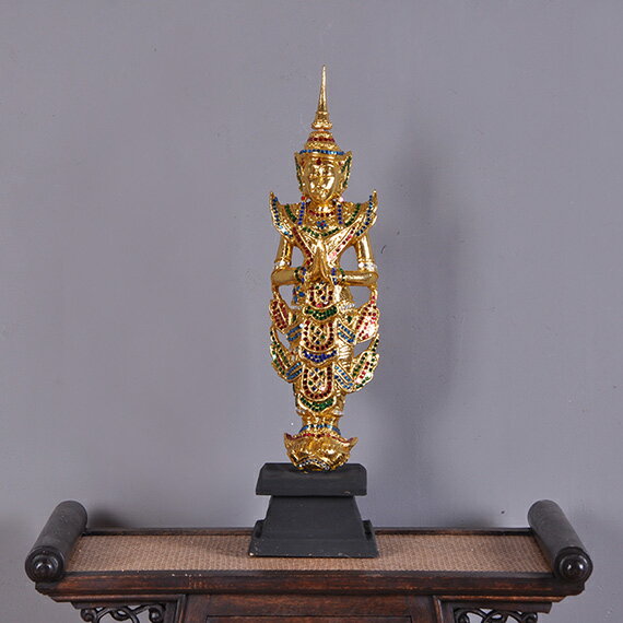 泰國特色手工藝品擺件 東南亞家居裝飾招財佛像擺設 桌面落地擺件1入