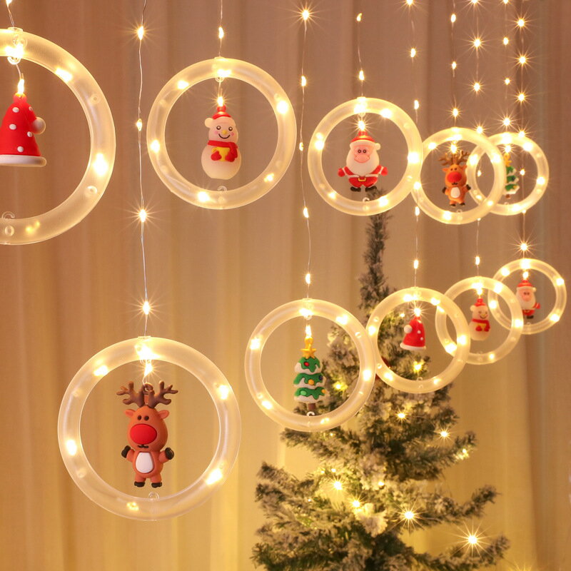 2021年熱銷聖誕節裝飾用品房間布置櫥窗星星LED彩燈許願球冰條燈串掛燈