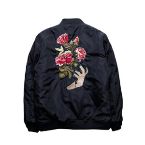 空軍夾克 MA1外套(單件) -玫瑰刺繡純色保暖男女外套2色72av11【獨家進口】【米蘭精品】