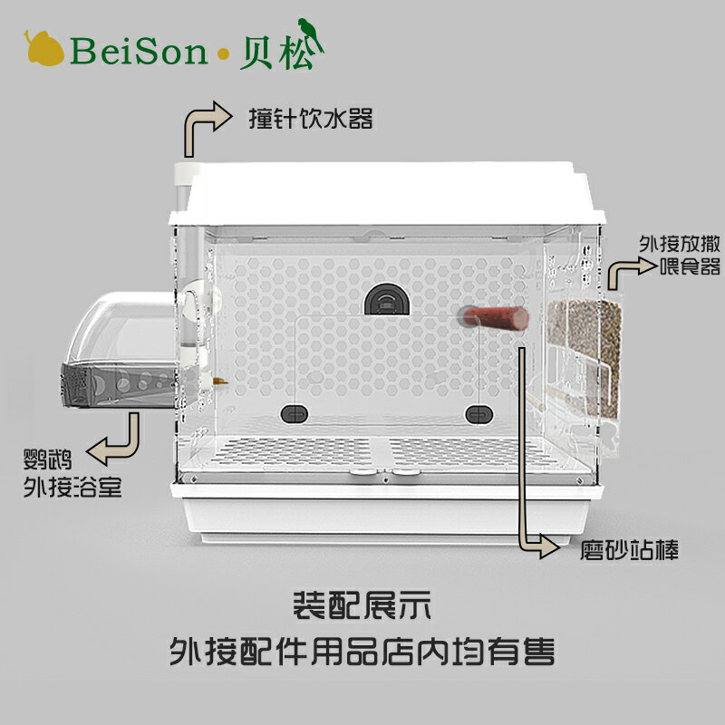 玄鳳牡丹虎皮專用透明豪華別墅鸚鵡籠子大號家用觀賞亞克力鳥籠 森馬先生旗艦店