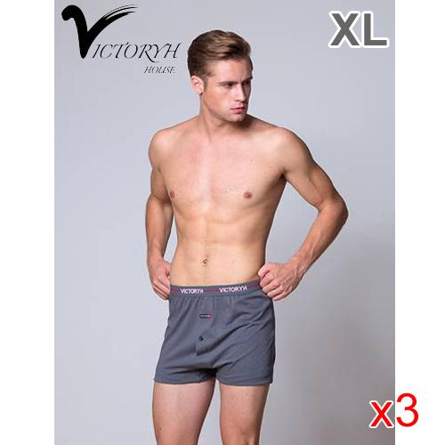 【3件超值組】VICTORYH 全棉針織平口男內褲(XL)【愛買】