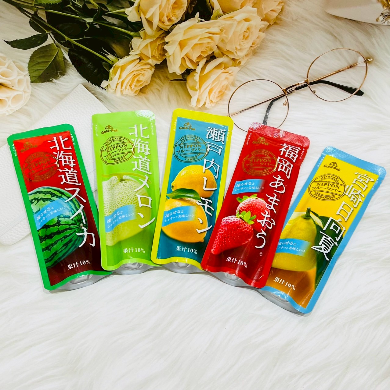 日本 Gold pak 冰沙棒 果汁棒 葡萄 水蜜桃 蜜柑 和梨 蘋果 西瓜 冰棒 果汁 多款供選｜全店$299 全家取貨免運｜滿額折500｜APP下單最高賺19%點數⚡