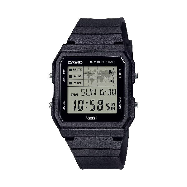 CASIO卡西歐 LF-30W-1A 世界地圖獨特數位手錶 經典黑 33.7mm ｜樂天全館特惠中★指定刷卡回饋10%