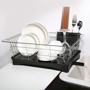 不鏽鋼廚房置物架餐具碗筷碗碟收納盒瀝水架家用單層雙層碗碟盤架