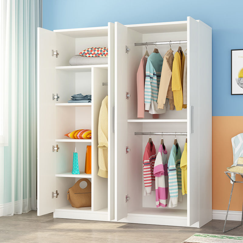 衣櫃簡約家用臥室成人兒童小戶型實木簡易櫃子出租房用儲物櫃