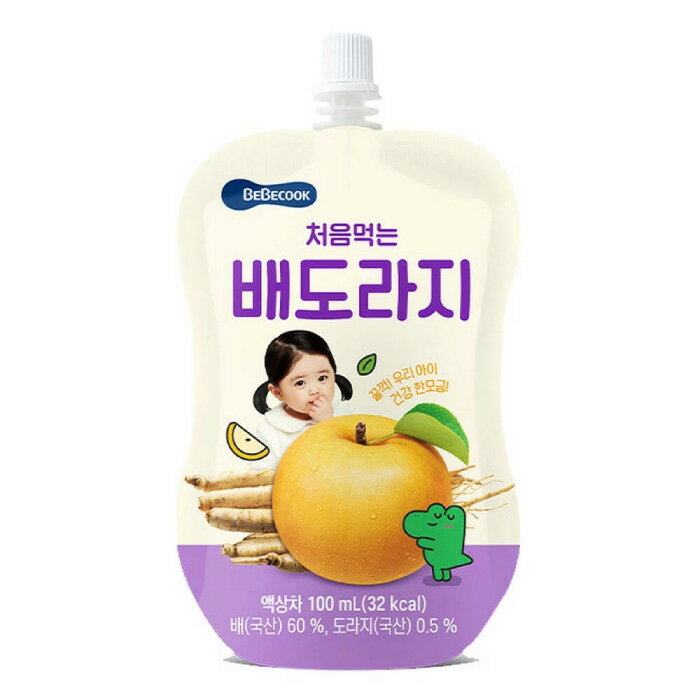韓國 BEBECOOK 寶膳 嬰幼兒桔梗雪梨汁 100ml(12個月以上)