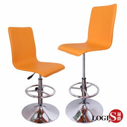 邏爵LOGIS-搶眼款橘色歐風皮革化妝椅/梳妝椅/吧檯椅/吧台椅/酒吧/餐廳020AHD
