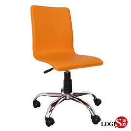 椅子/電腦椅 橘色歐風皮革事務椅【LOGIS邏爵】【020A】 0