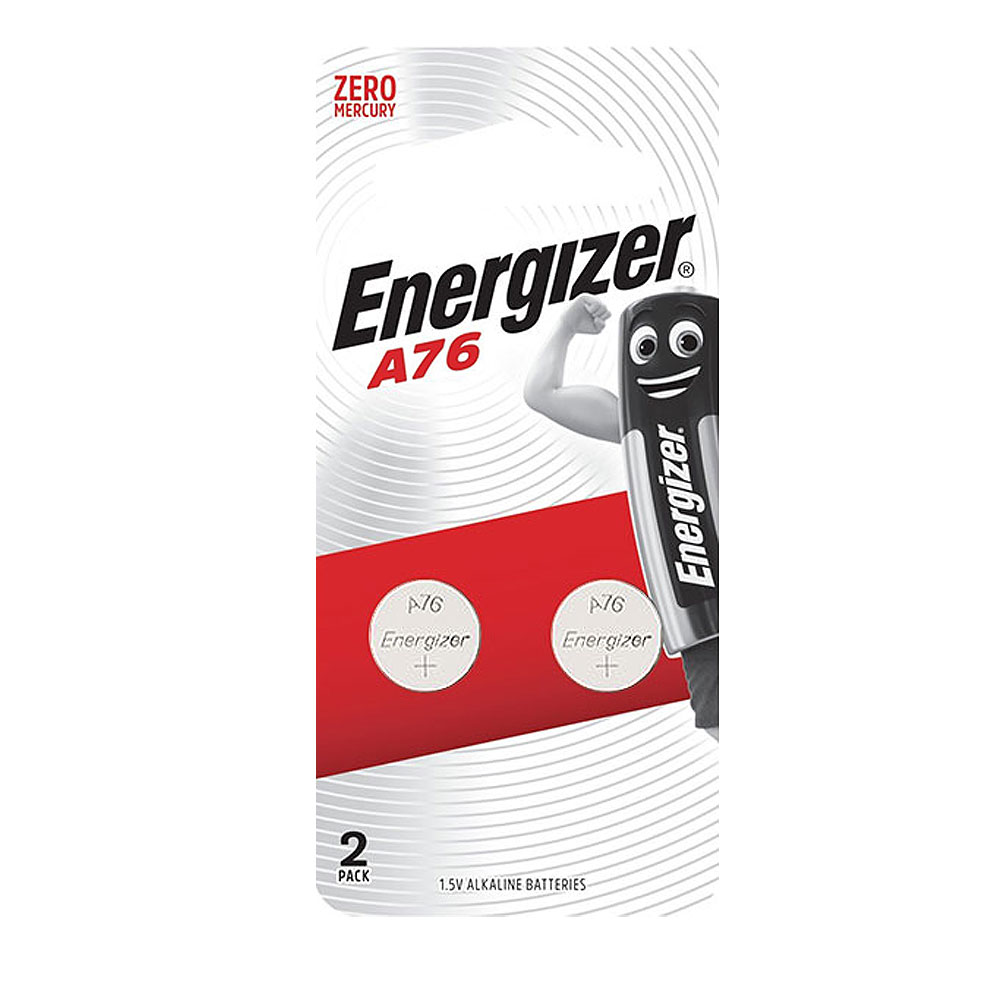 【Energizer勁量】 鈕扣型A76鹼性電池 2顆 吊卡裝(1.5V鈕扣電池LR44)