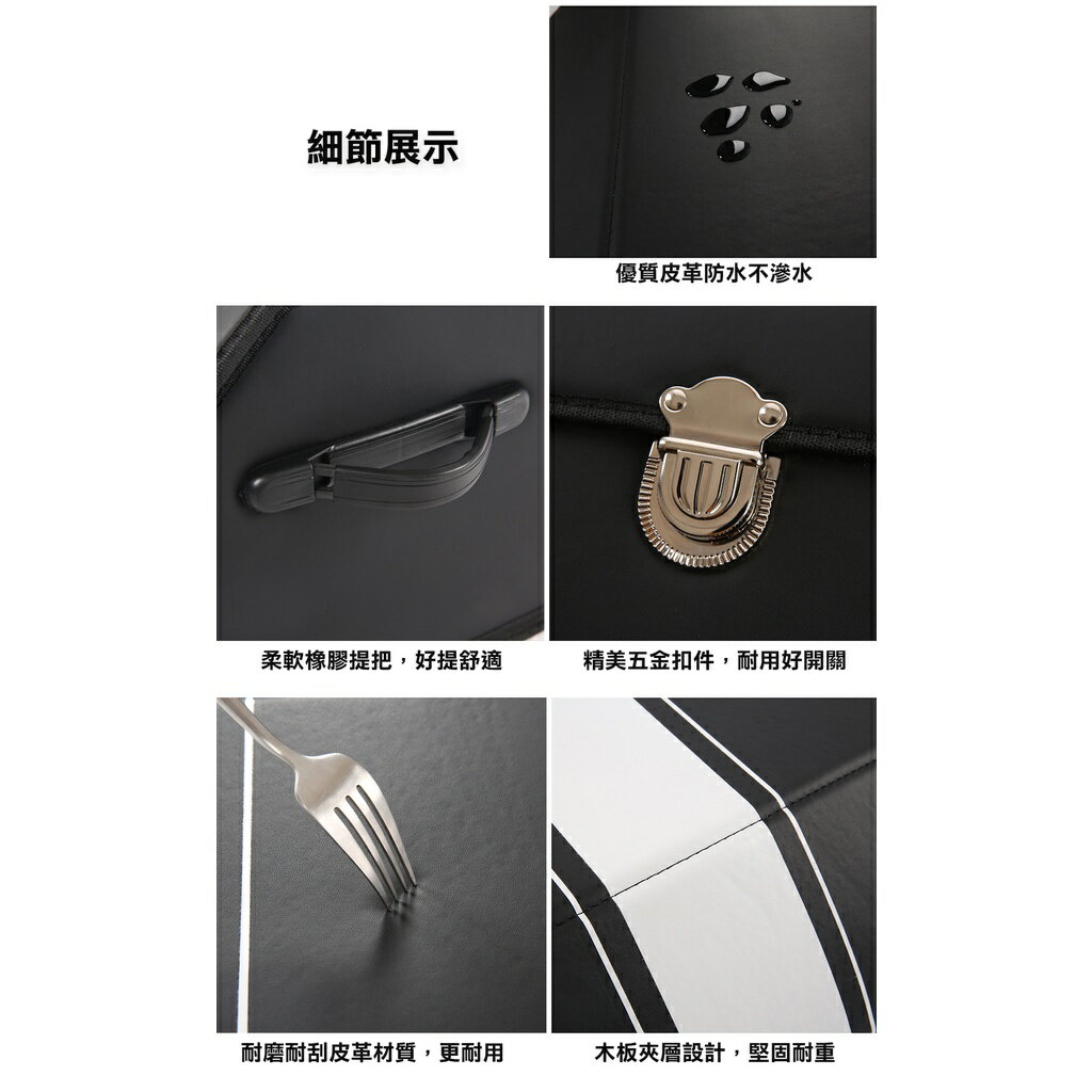 ISONA 單層皮革材質木板夾層 車用置物箱 床下收納箱 後車廂收納箱 汽車收納箱 車用收納箱  車用整理箱 2