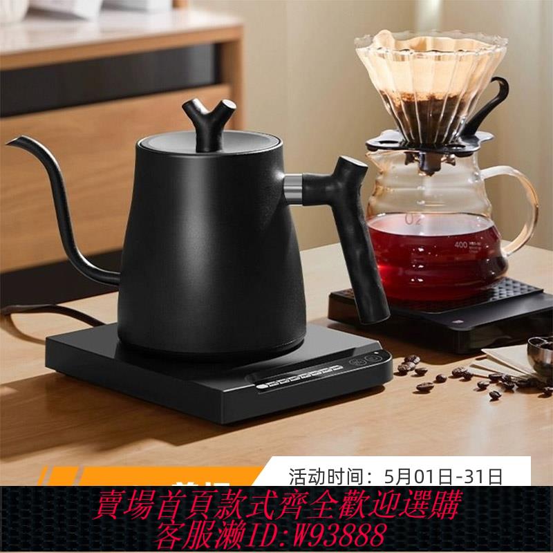 {臺灣公司貨 可打統編}電熱水壺咖啡壺泡茶調溫控304不銹鋼家用燒水壺美規臺灣電壓110V