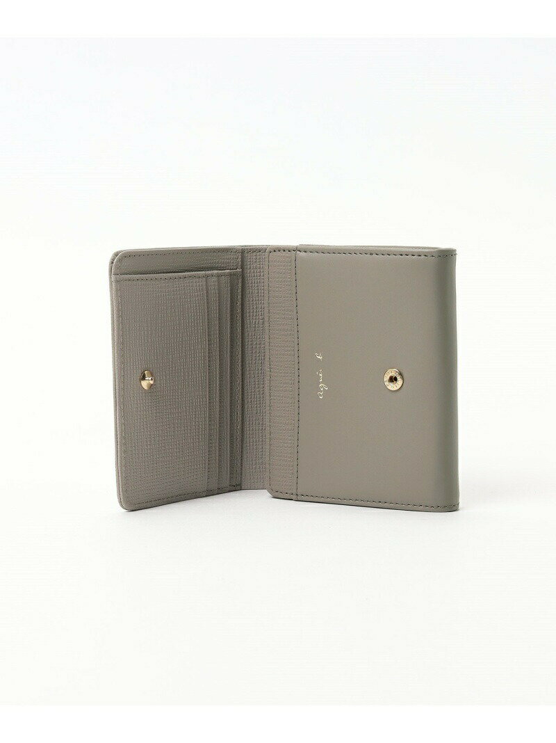 HW11-01 壓紋皮革拼接短夾  アニエスベー 財布・ポーチ・ケース 財布 グレー【送料無料】[Rakuten Fashion] 3