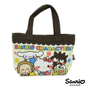 條紋款【日本進口】凱蒂貓 美樂蒂 布丁狗 三麗鷗人物 帆布 手提袋 便當袋 Sanrio - 434724