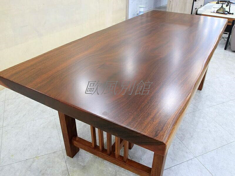 【歐風別館】紫檀木3*7尺全實木餐桌【原木大板桌】【基隆至台中免運費】 3