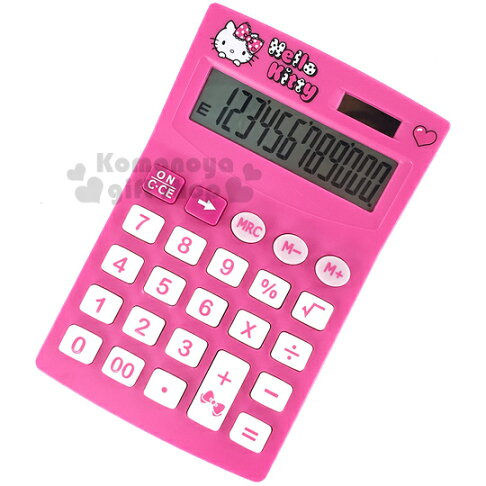小禮堂 Hello Kitty 計算機《S.粉.大臉.愛心.KT-200》12位元 0
