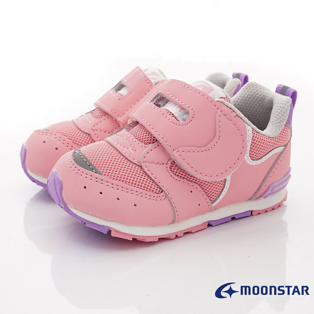日本月星Moonstar機能童鞋HI系列寬楦頂級學步鞋款1214粉(寶寶段)