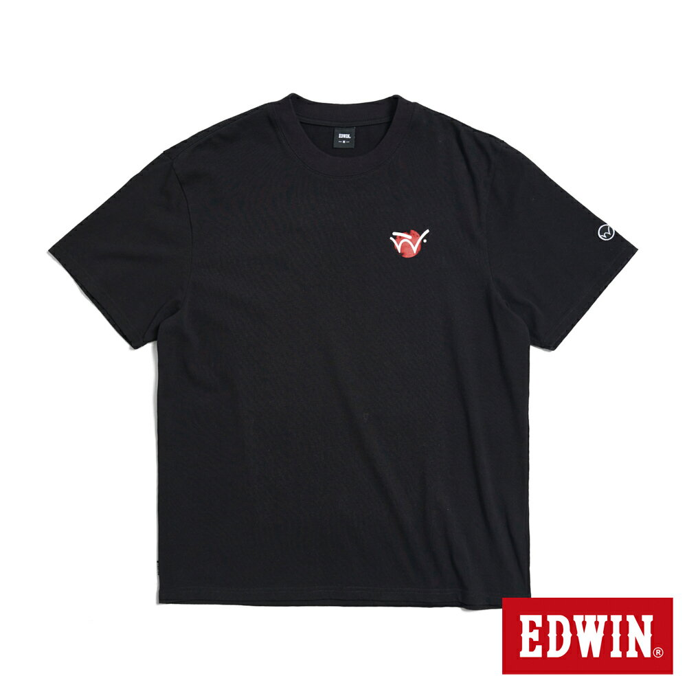 EDWIN 男款 紅日W印花寬版短袖T恤 (黑色)