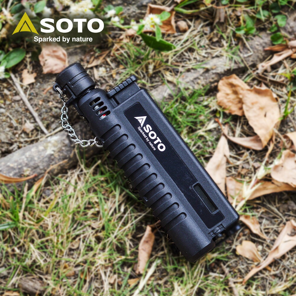 日本SOTO 伸縮防風點火器(黑色) ST-480CBKEXP 填充式打火機 附防塵蓋 露營 野營