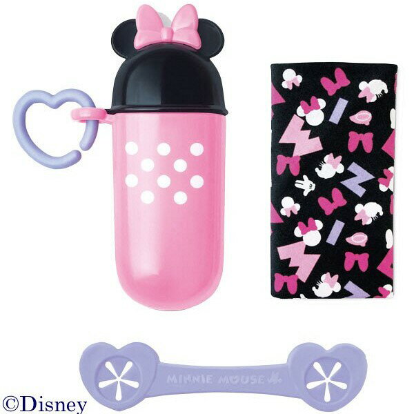 日本 迪士尼 Disney 米妮餐巾+餐巾夾附收納盒