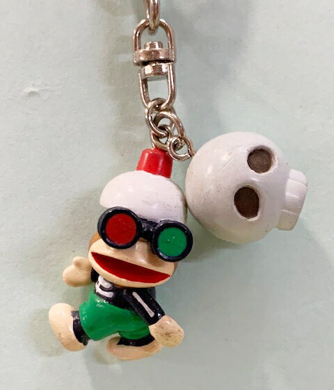 【震撼精品百貨】Curious George  好奇的喬治猴  日本喬治猴 吊飾/鑰匙圈-骷顱頭#02329 震撼日式精品百貨