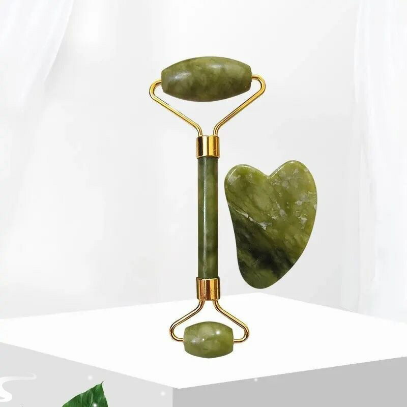 Natural Jade Scraping Board Roller Massager Law Tattoo Eye B