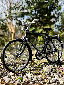 仿真1:10金屬自行車模型玩具創意傳統老式單車復古二八大杠腳踏車