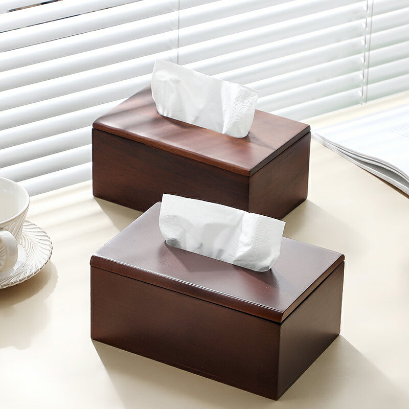 實木面紙收納盒 現代中式相思木紙巾盒木質餐桌抽紙盒家用茶幾紙抽盒桌面收納盒