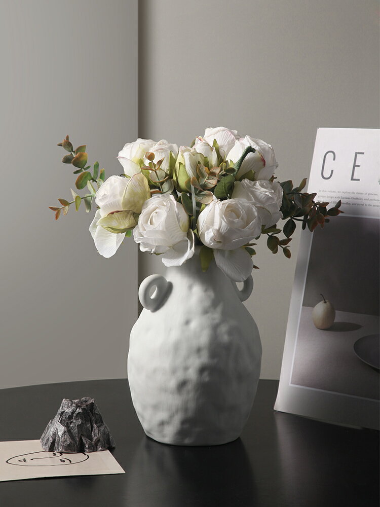 貝漢美北歐陶瓷小花瓶現代簡約客廳插花干花創意玄關家居裝飾擺件