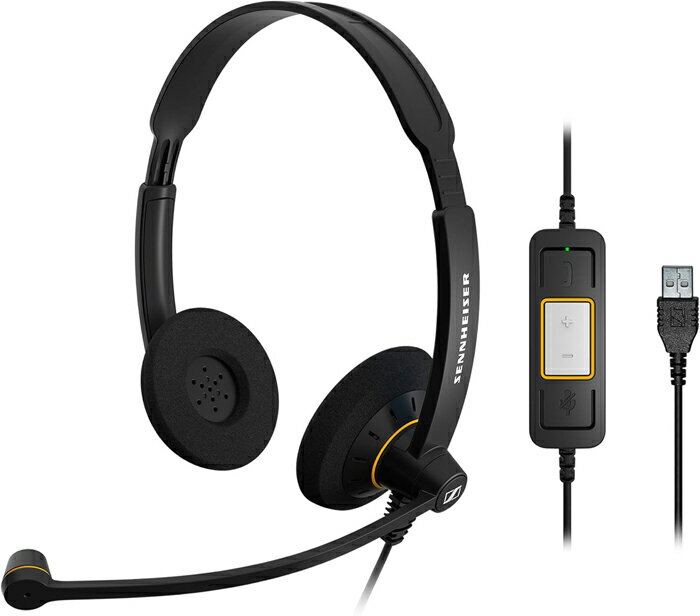 [4美國直購] EPOS Sennheiser SC 60 USB ML 雙耳耳麥 客服耳機麥克風 Consumer Audio (504547)