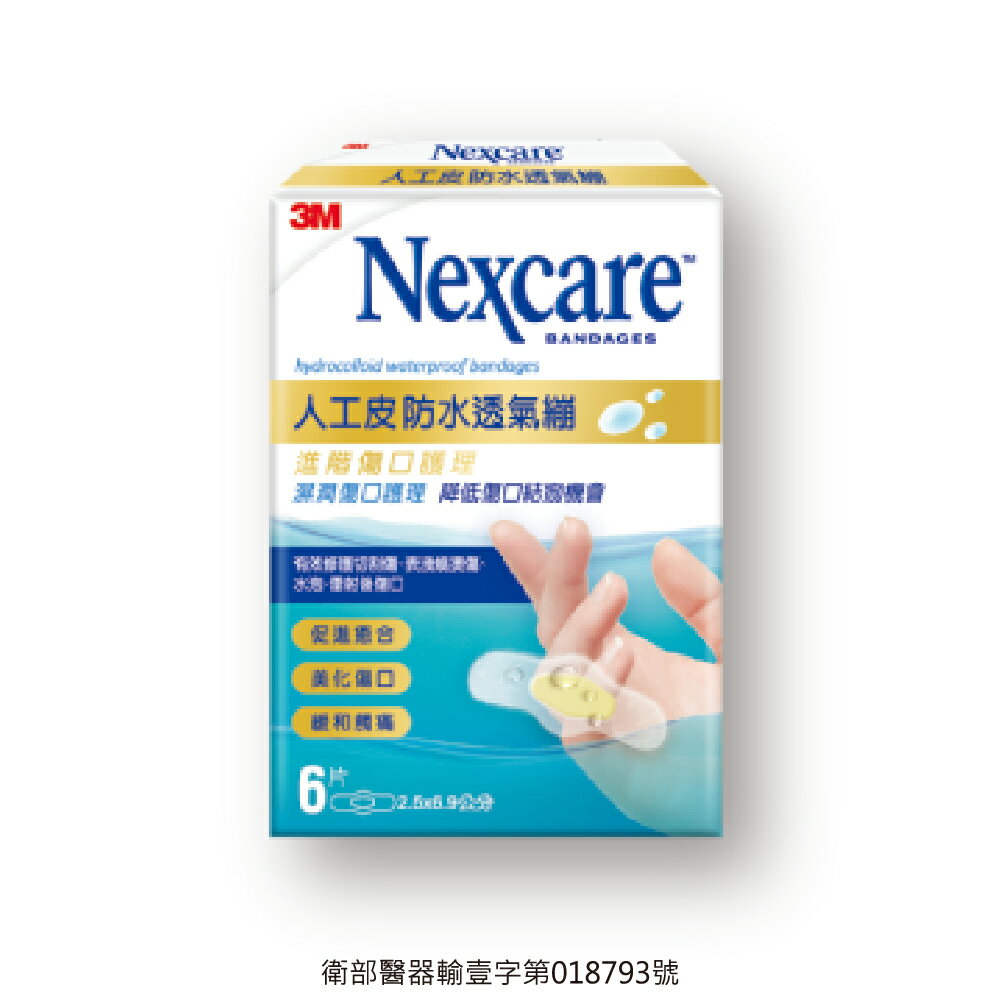 3M Nexcare 人工皮防水透氣繃 2.5x6.9cm H5506 (6片/盒)【杏一】