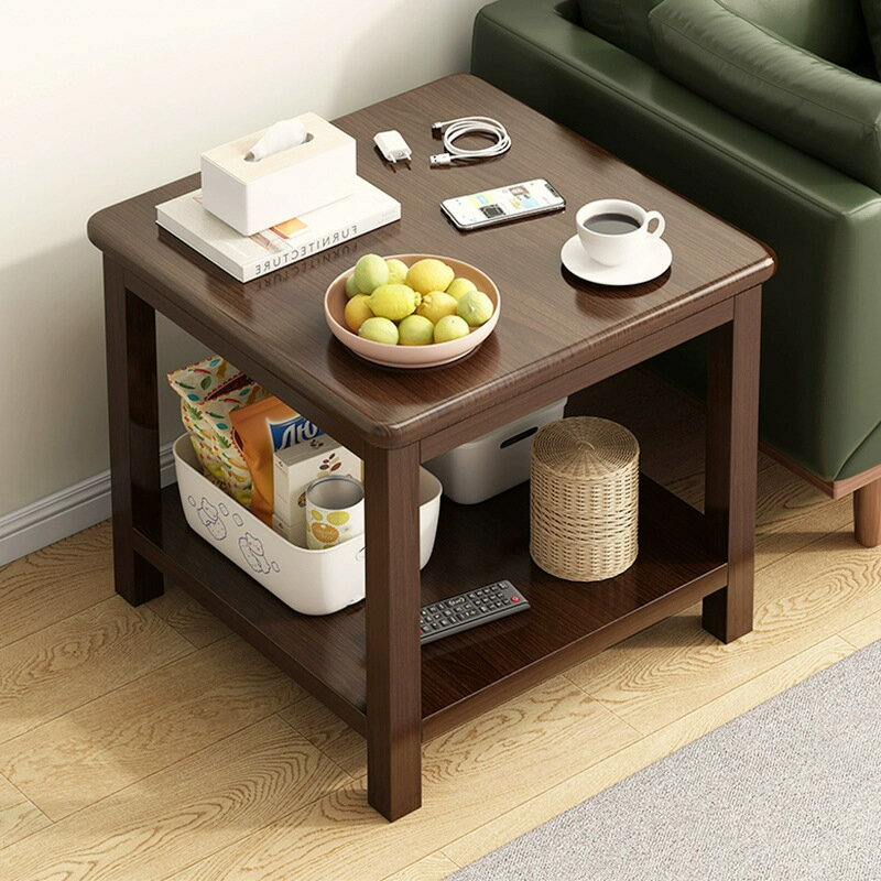 免運開發票 邊幾沙發邊柜客廳家用簡約現代小茶幾桌子陽臺正方形純實木小方桌