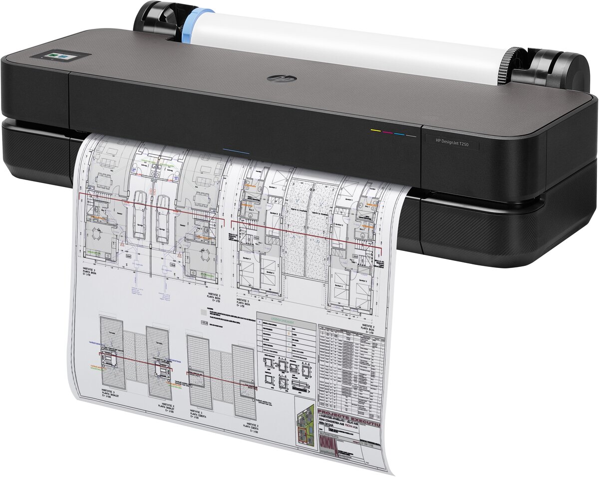 【點數最高3000回饋】 [限量促銷]HP Designjet T250 24吋彩色噴墨CAD繪圖機(5HB06A)