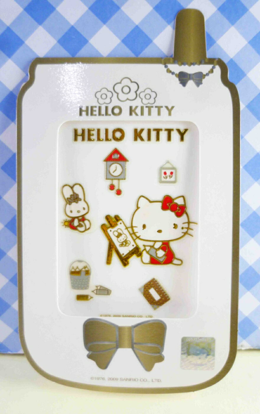 【震撼精品百貨】Hello Kitty 凱蒂貓 KITTY立體鋁鑽貼紙-畫畫 震撼日式精品百貨