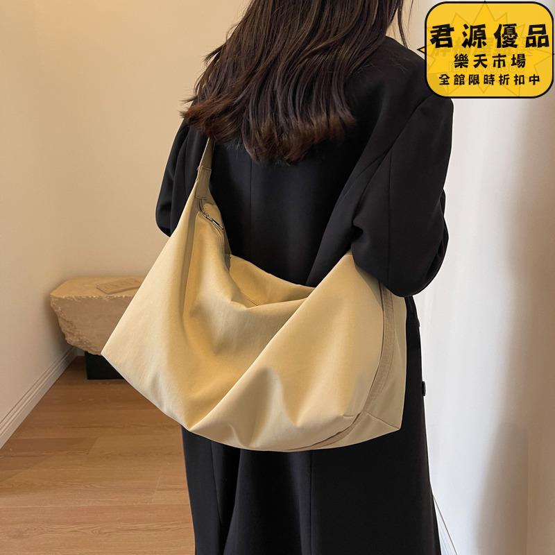 日系原創簡約斜挎包 大容量託特旅行包 瑜伽包 男女百搭斜挎包 文藝單肩斜挎帆布包 斜挎包 單肩包 帆布包 托特包