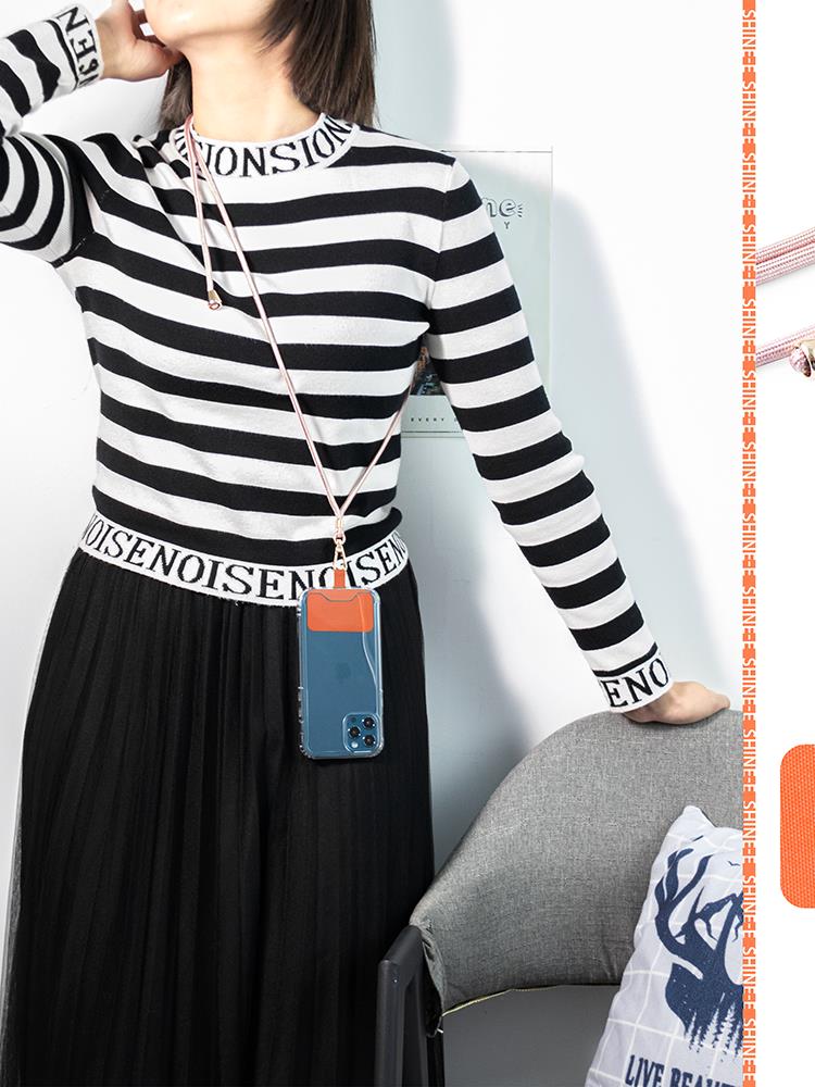 日韓拆卸調節斜跨背帶鑰匙扣時尚手機掛繩掛脖安全防丟老人固定卡 2
