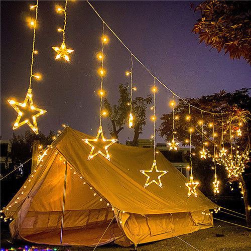 野營氣氛燈燈串滿天星星太陽能led燈彩燈庭院布置生日聚會裝飾品