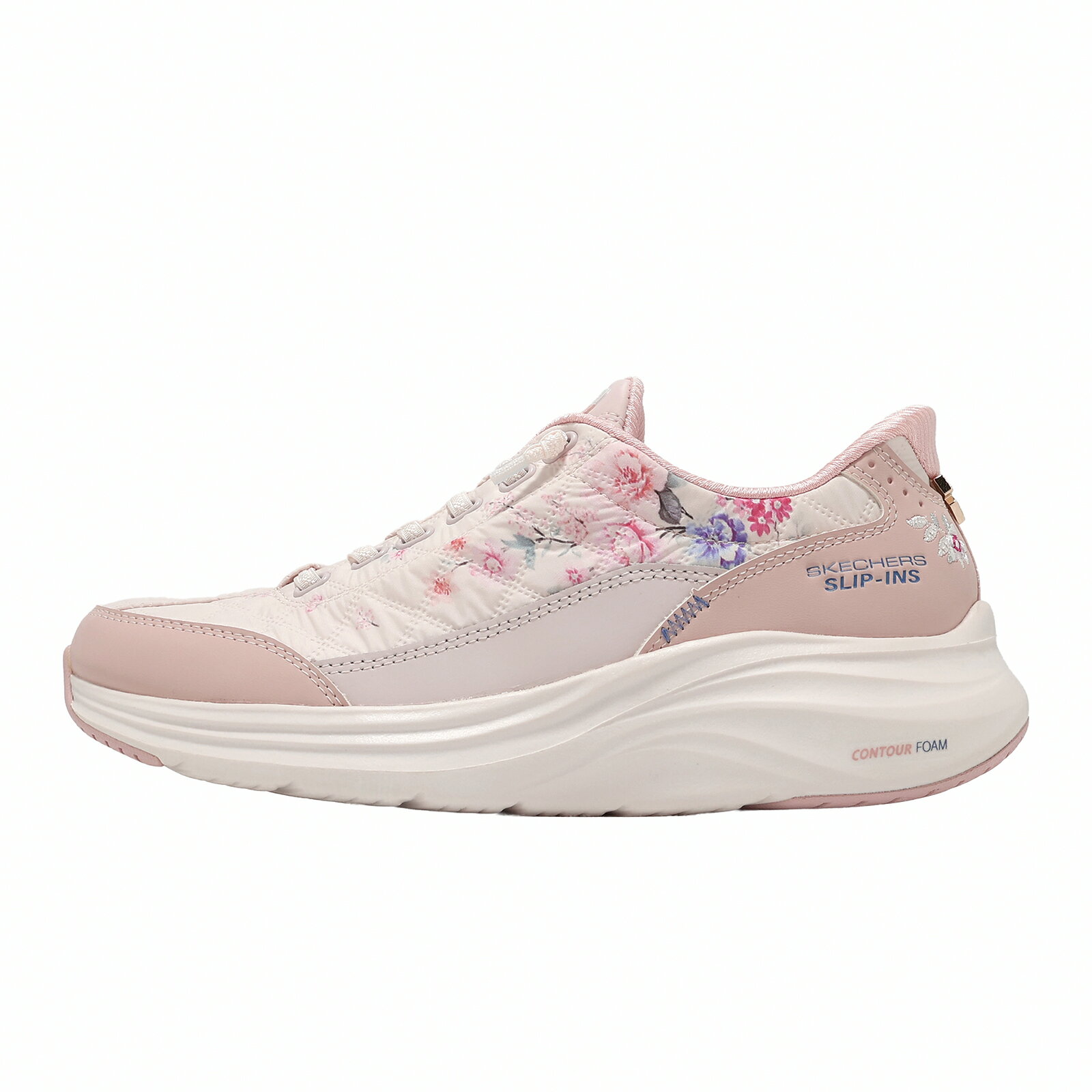 Skechers 休閒鞋 Contour Foam Slip-Ins 女鞋 粉紅 花 運動鞋 150843ROS