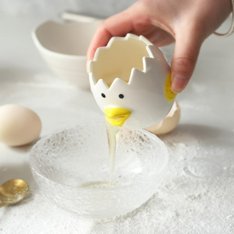 加點樂陶瓷蛋清分離器創意分蛋器雞蛋黃蛋白自動過濾器烘焙工具