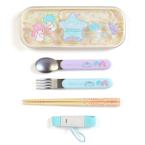 大賀屋 日貨 雙子星 餐具組 湯匙 筷子 叉子 環保餐具 環保筷 環保 三麗鷗 Sanrio 正版授權 J00040047