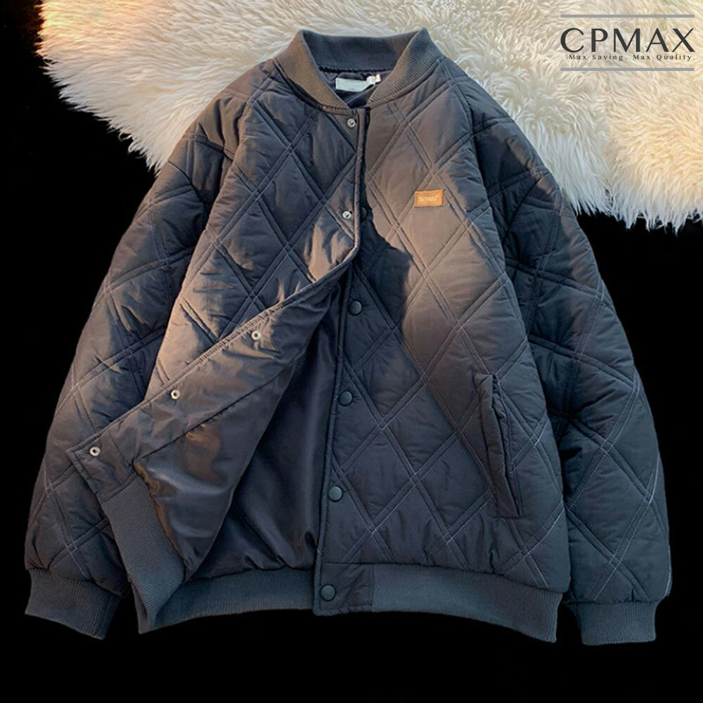CPMAX 美式復古菱格保暖外套 棒球棉服外套 冬季夾棉加厚外套 工裝外套 長袖外套 休閒外套 鋪棉外套【C229】