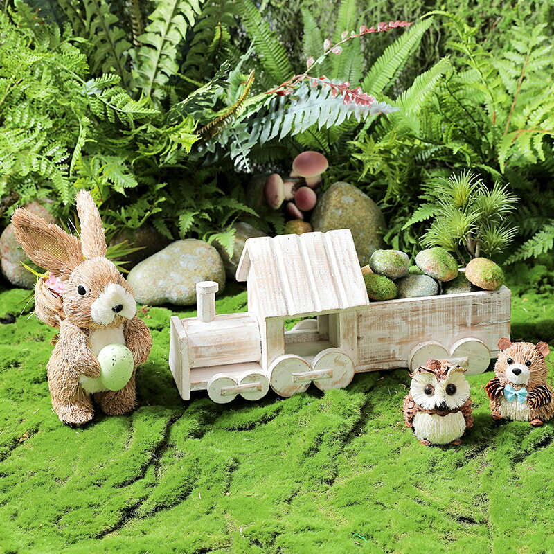 兔子擺設擺件自然角幼兒園植物角戶外裝飾微景觀別墅庭院花園布置